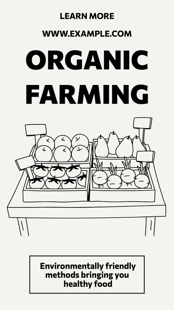 Organic farming Instagram story template, editable text