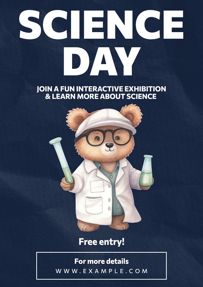 Science Day poster template, editable text and design