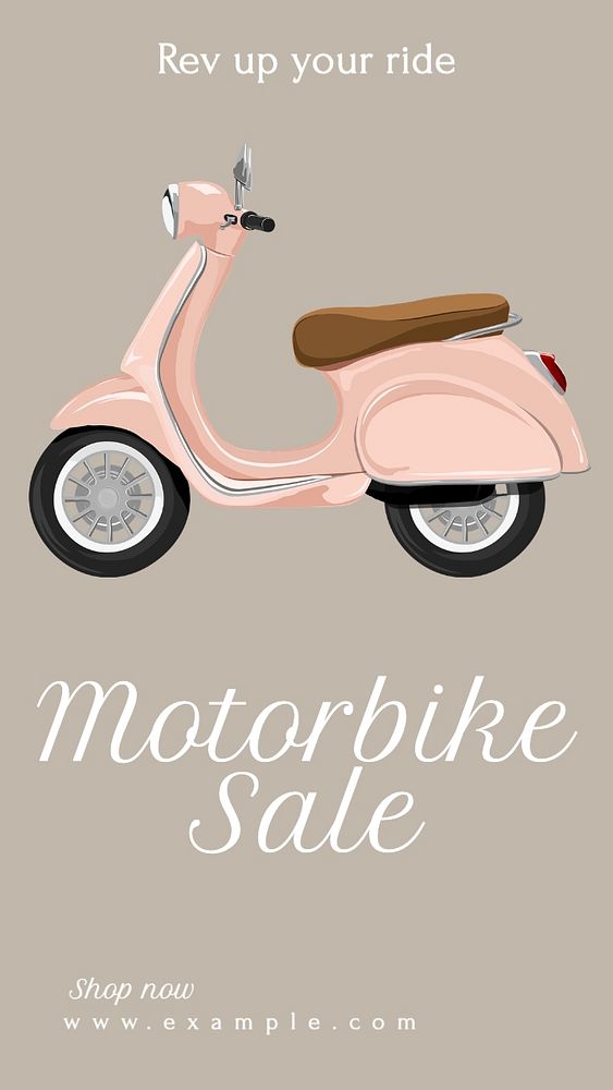 Motorbike sale Instagram story template, editable text