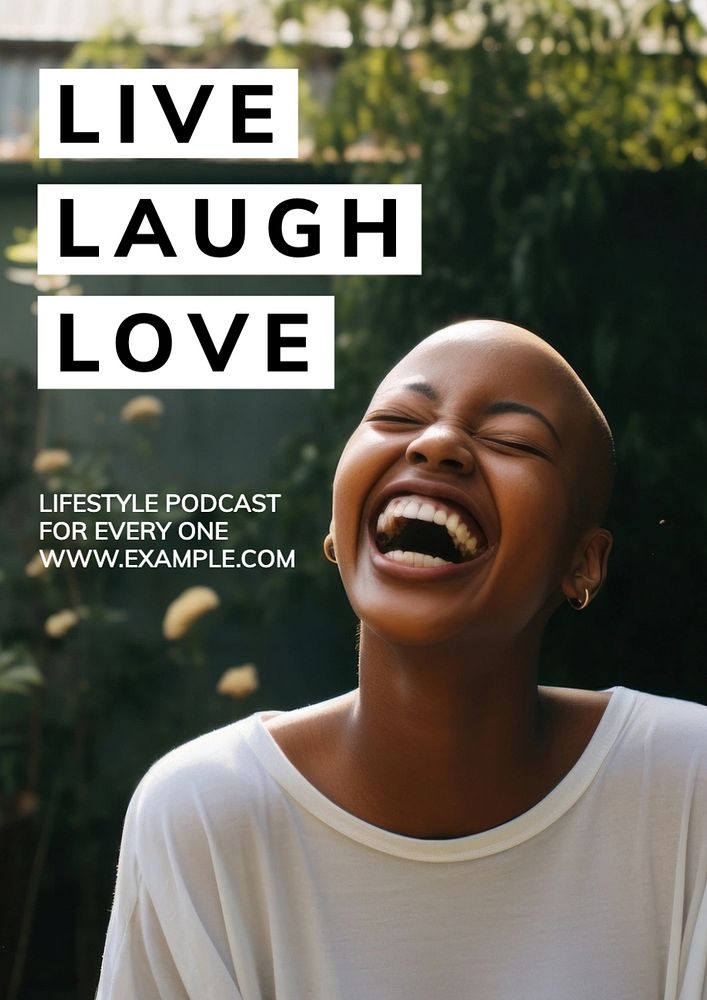 Lifestyle podcast poster template, editable text and design