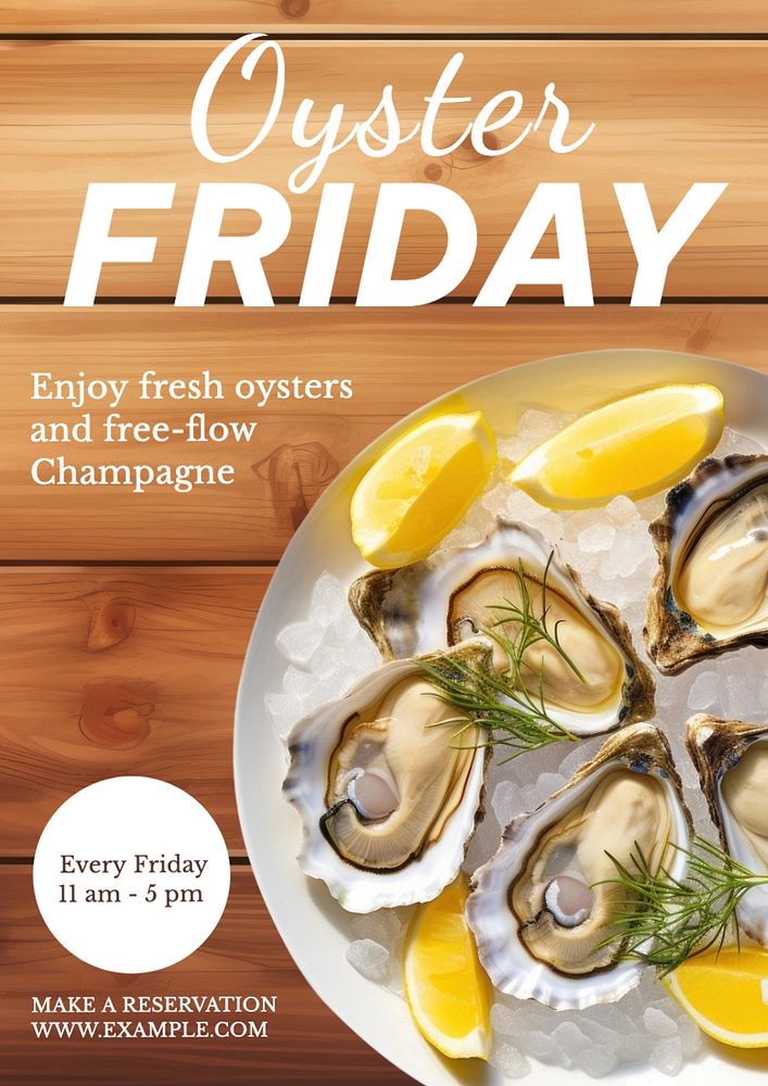 Oyster Friday poster template, editable text and design