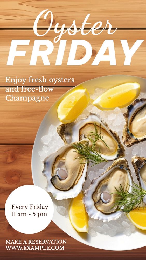 Oyster Friday Instagram story template, editable text