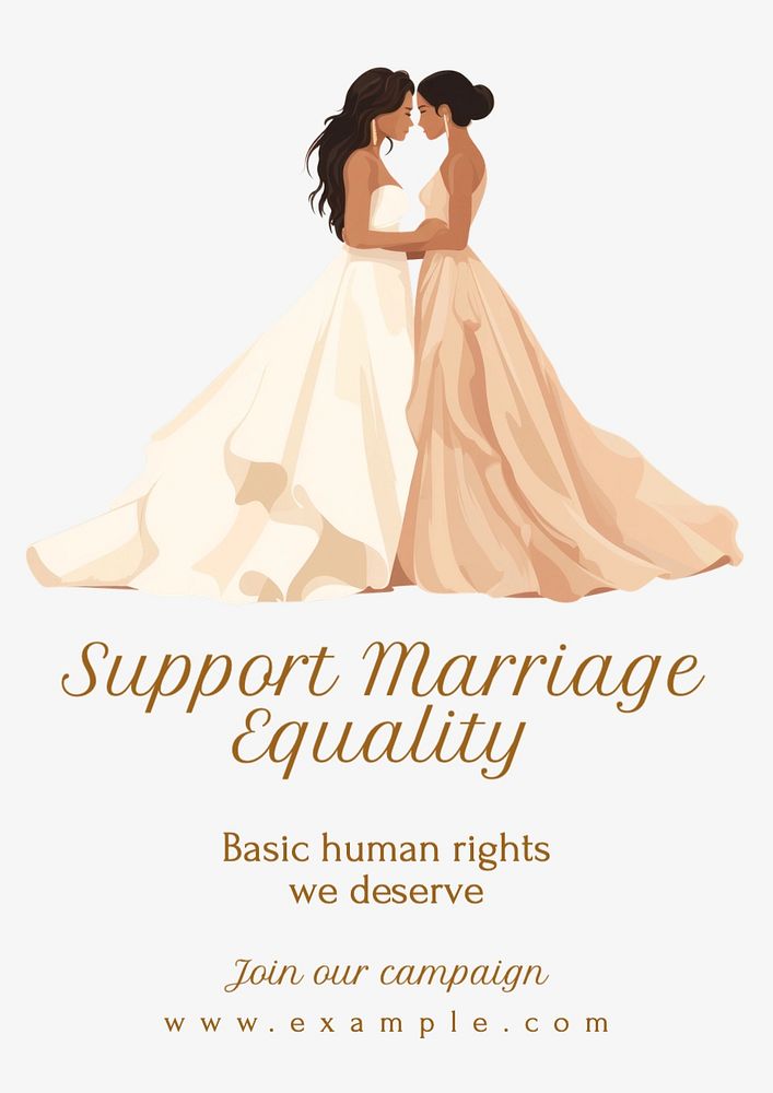 Support marriage equality poster template, editable text and design