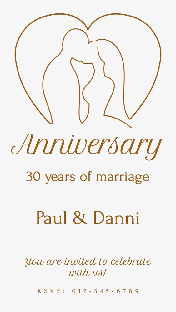 Marriage anniversary Instagram story template, editable text