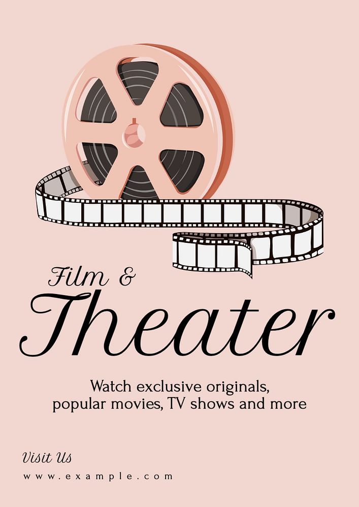 Film & theater poster template, editable text and design