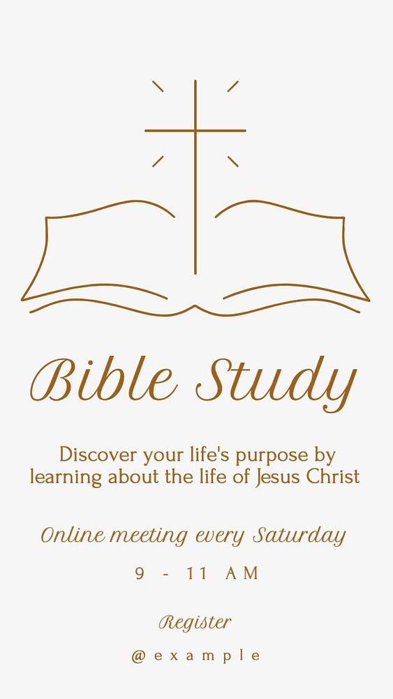 Bible study Instagram story template, editable text