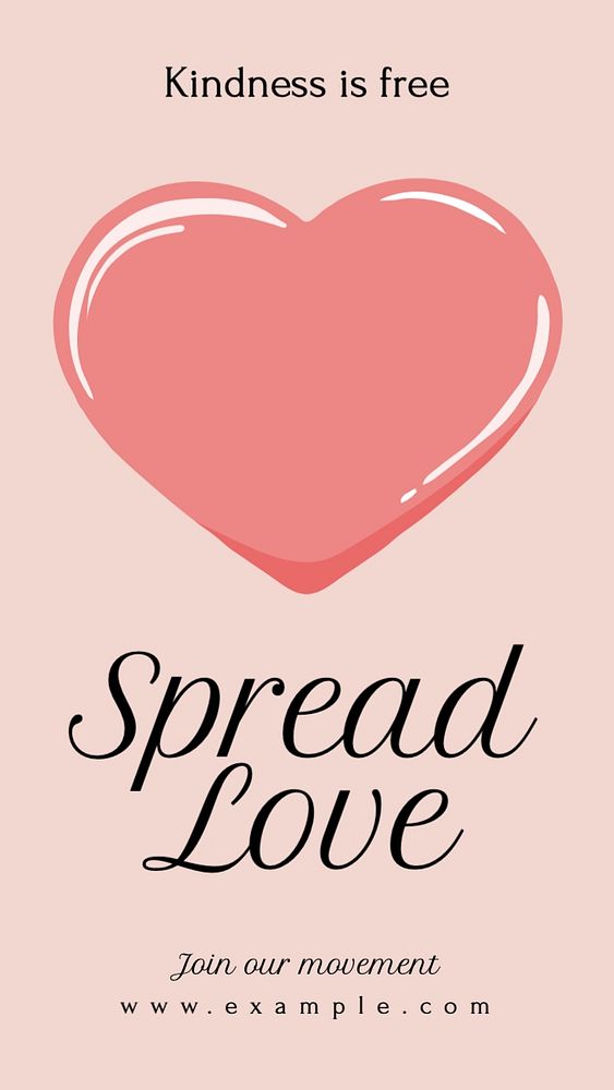 Spread love Instagram story template, editable text