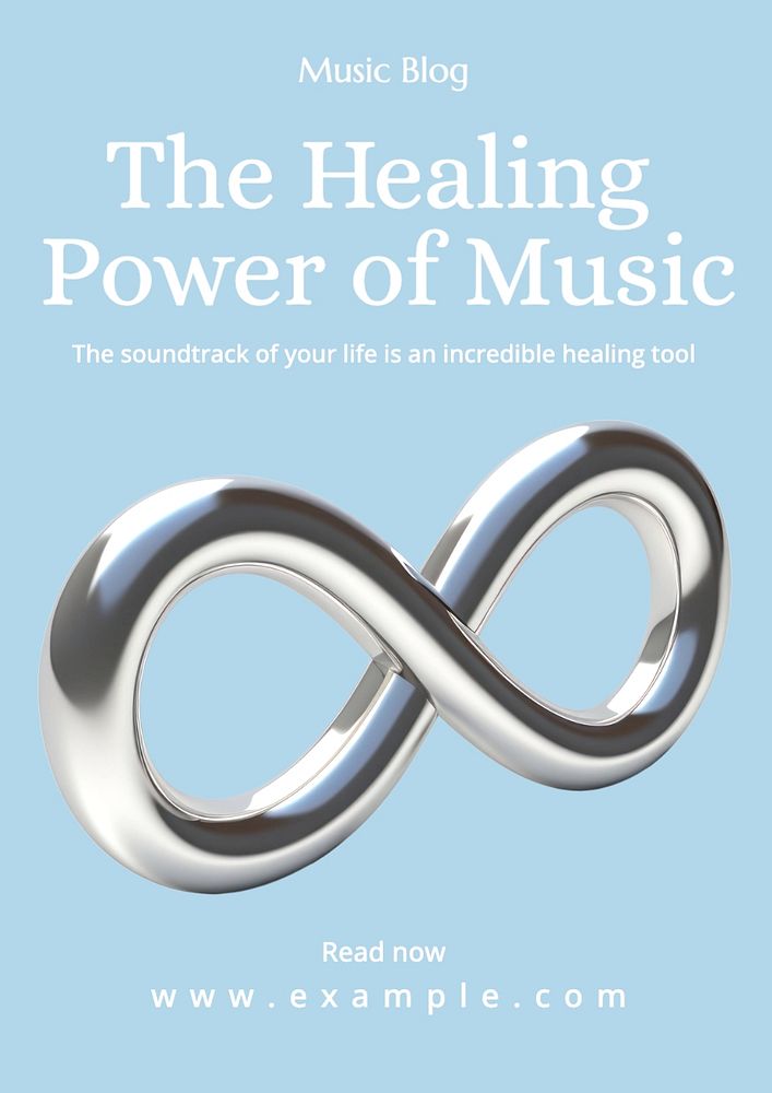 Music healing power poster template, editable text and design