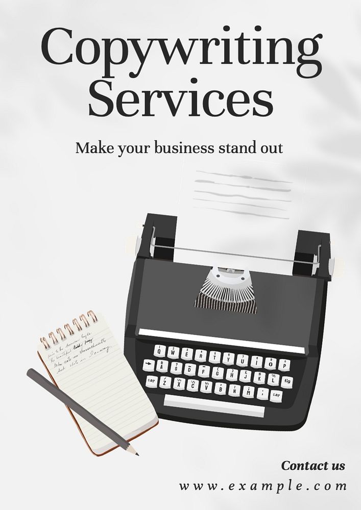 Copywriting services poster template, editable text and design