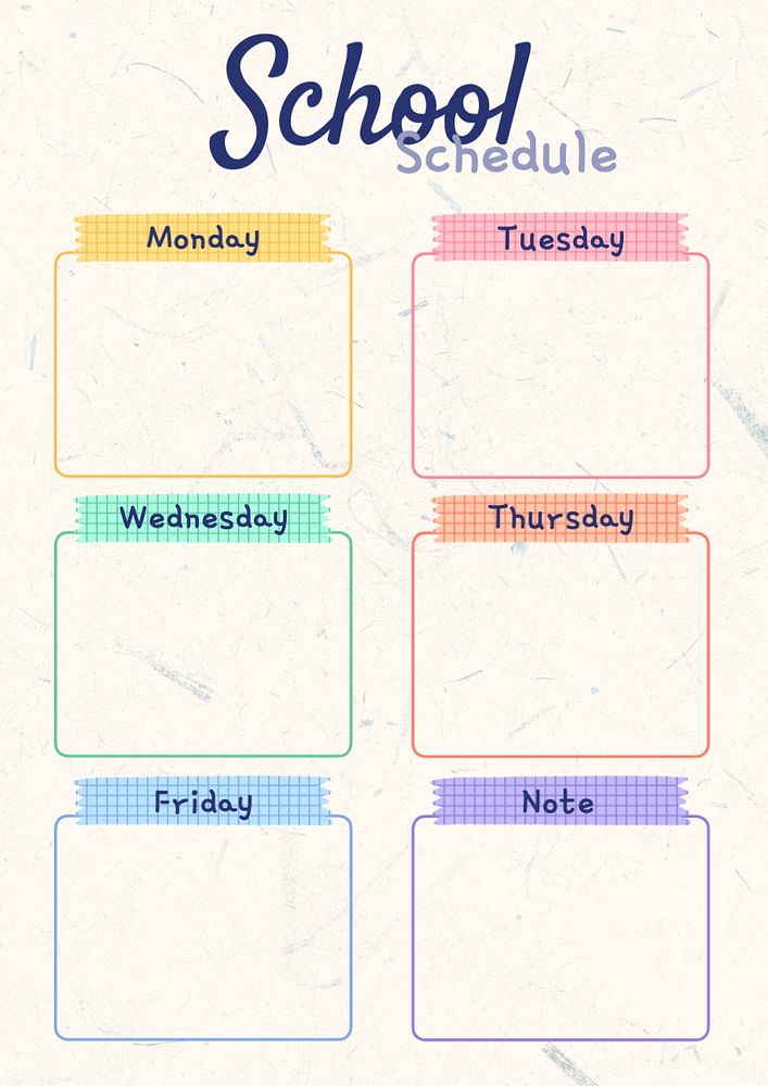 School schedule template