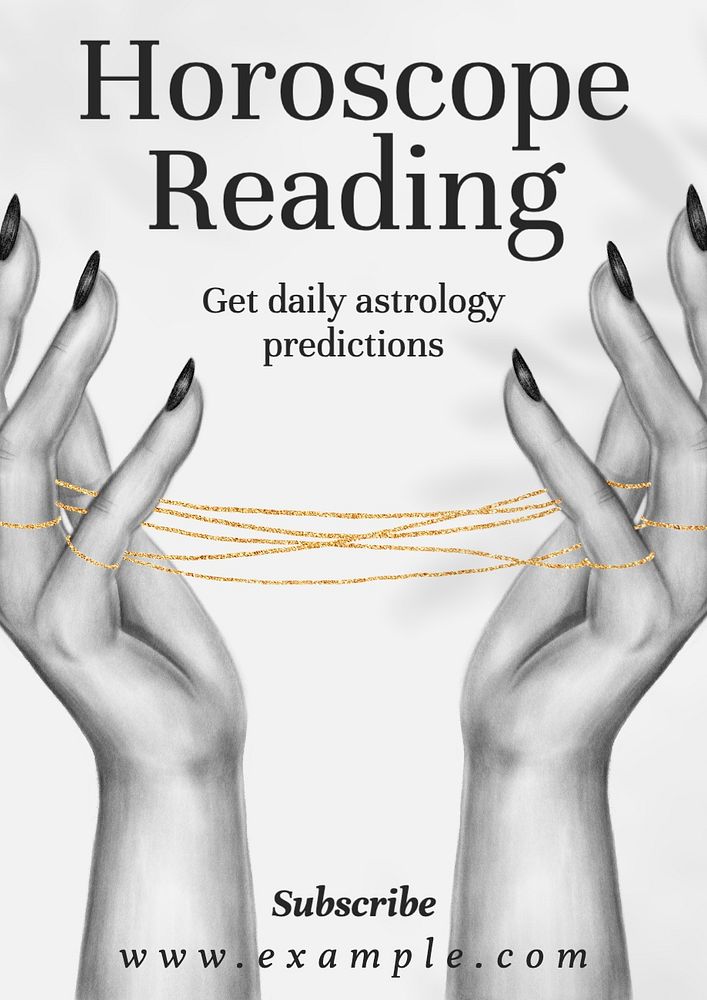 Horoscope poster template, editable text and design