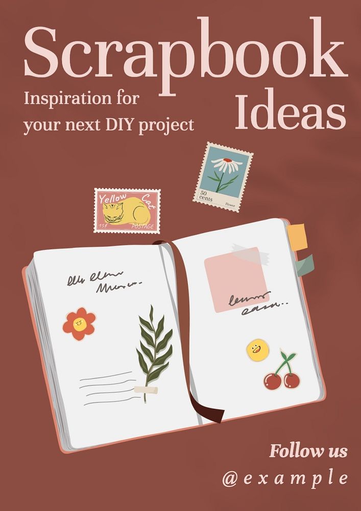 Scrapbook ideas poster template, editable text and design