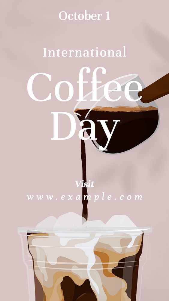 International coffee day Instagram story template, editable text