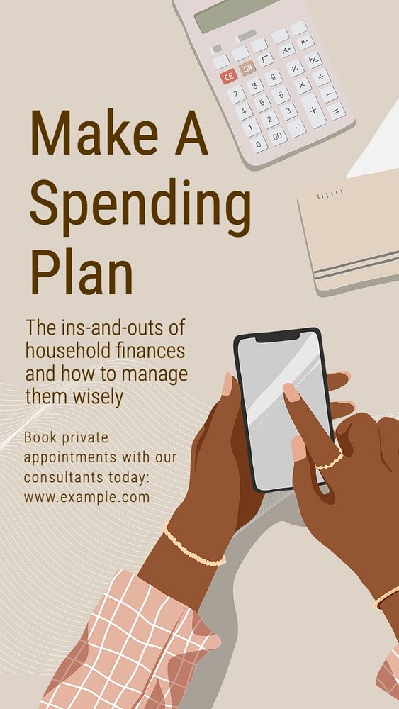 Spending plan Instagram story template, editable text