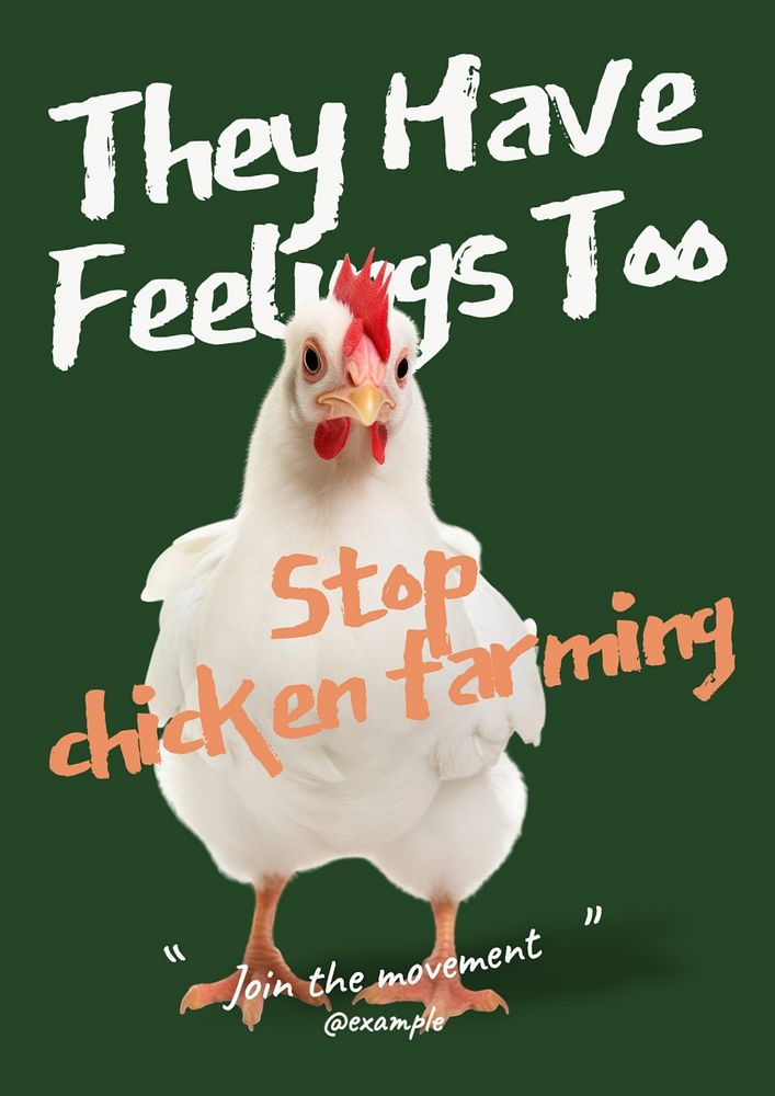 Chicken farming poster template, editable text and design