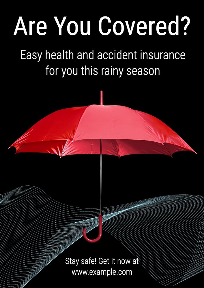 Rainy season insurance poster template, editable text and design