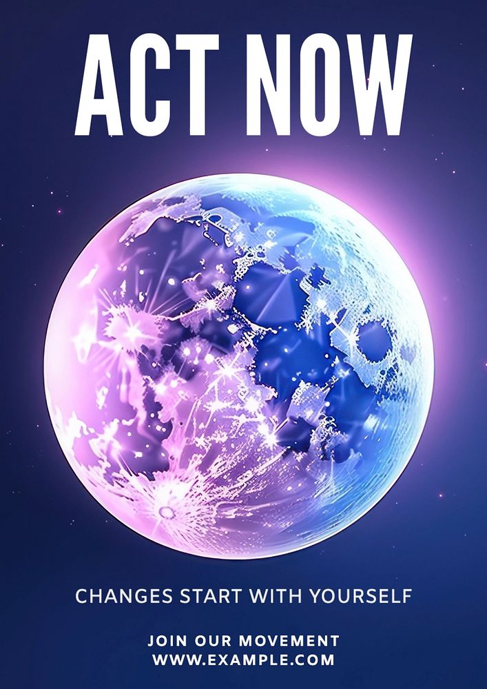 Act now poster template, editable text and design