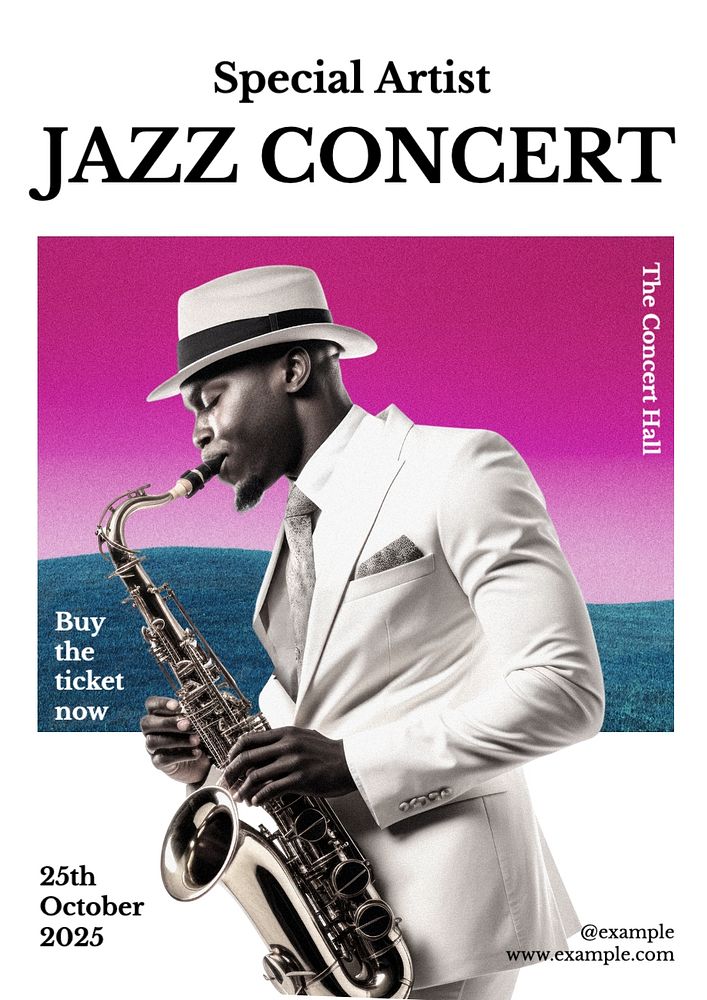 Jazz concert poster template, editable text and design