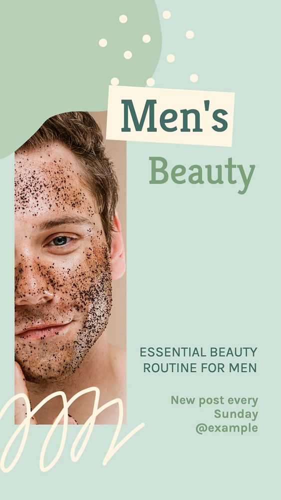 Men's beauty Instagram story template, editable text