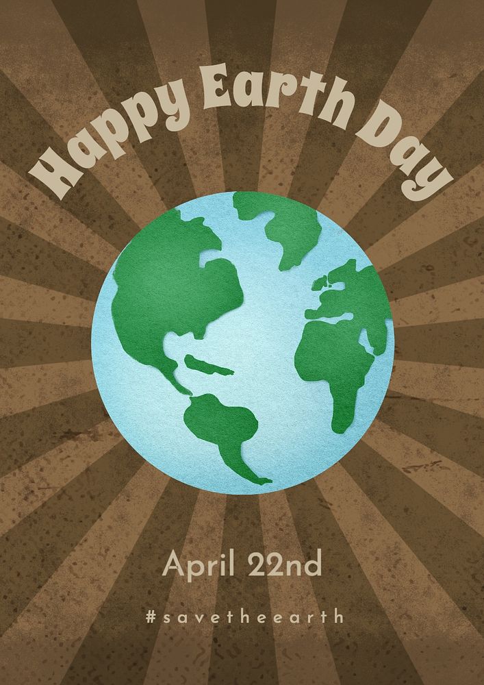 Earth day poster template, editable text and design