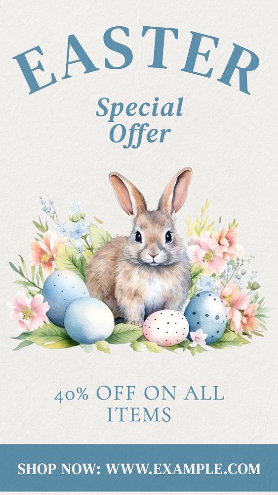 Easter sale Instagram story template, editable text