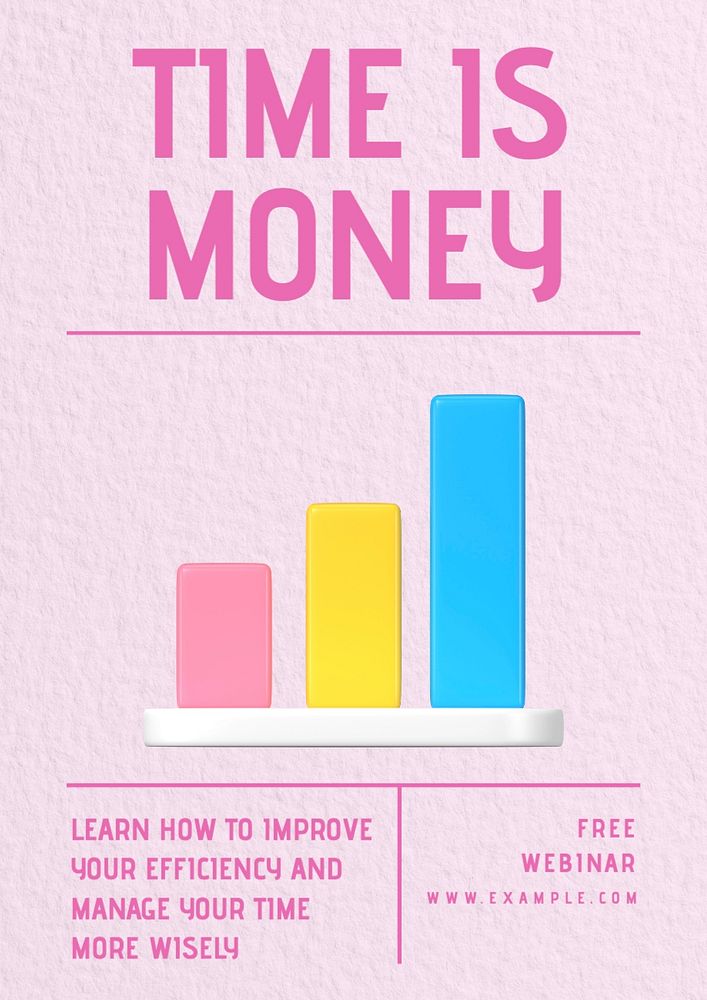 Time is money poster template, editable text and design