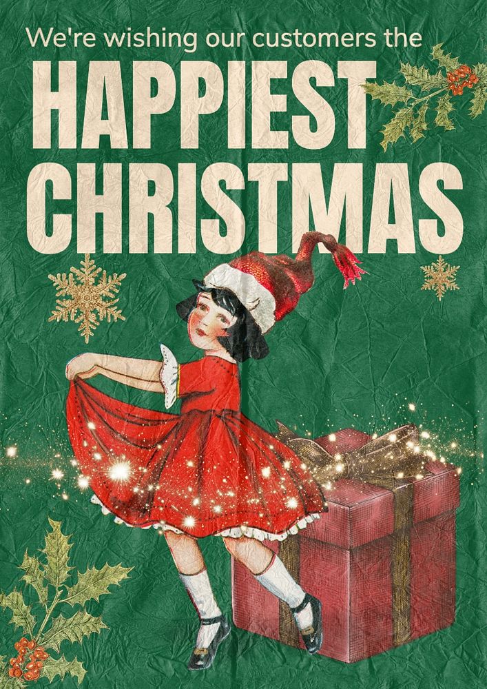 Happiest Christmas poster template and design