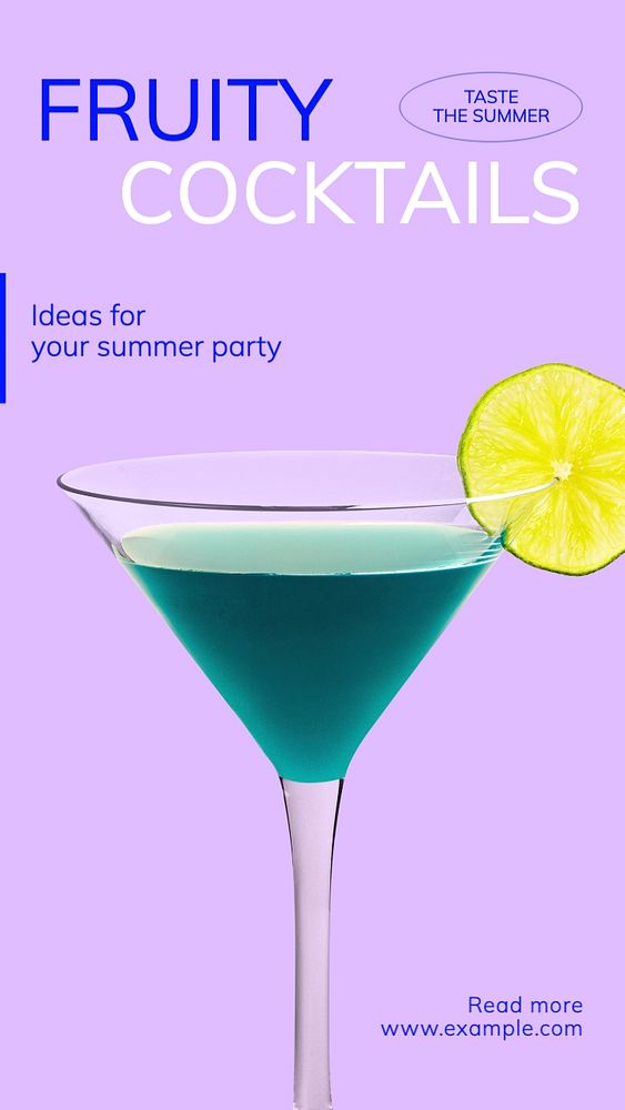 Fruity cocktails Instagram story template, editable text