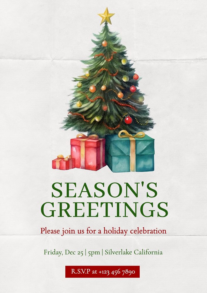 Season's greetings poster template and design