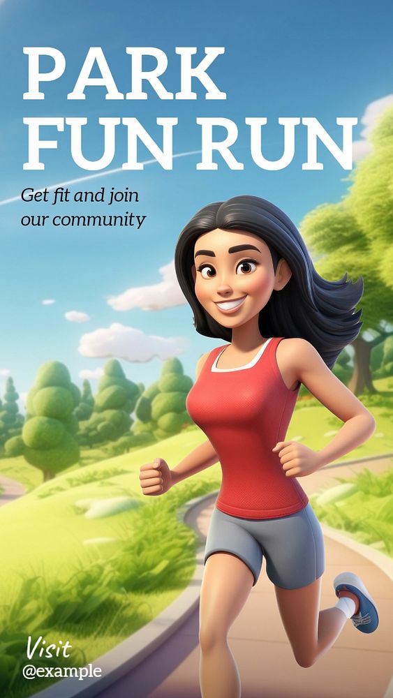 Park fun run Instagram story template