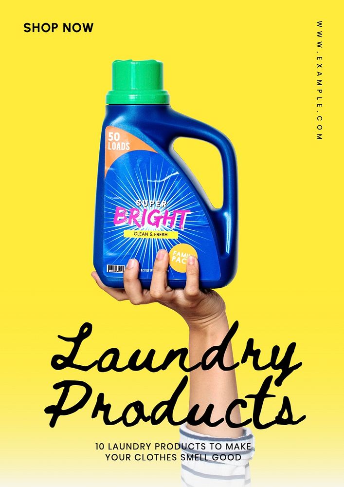 Laundry products poster template