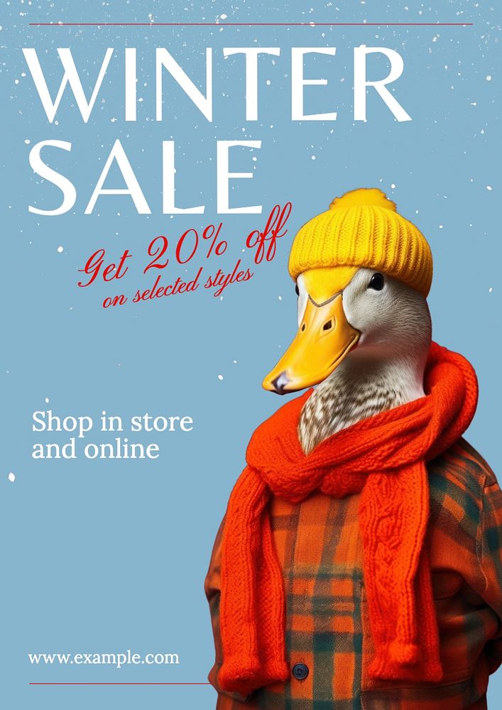 Winter sale poster template