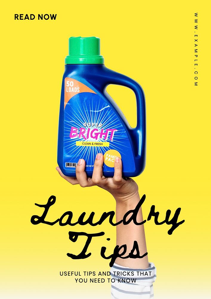 Laundry tips poster template