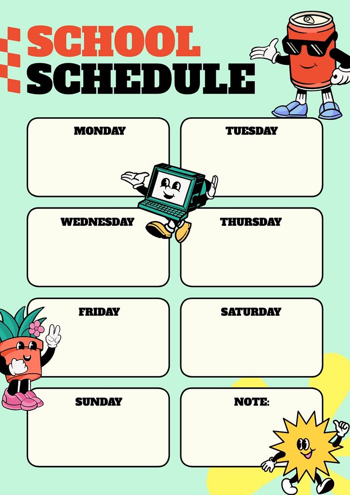 School schedule template