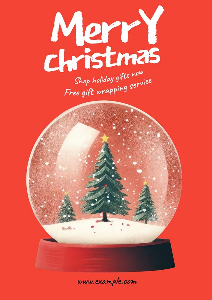 Merry christmas poster template and design