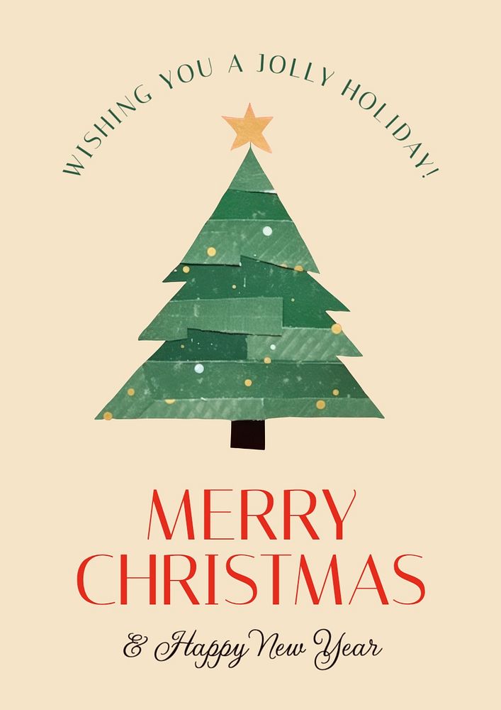 Merry Christmas poster template and design