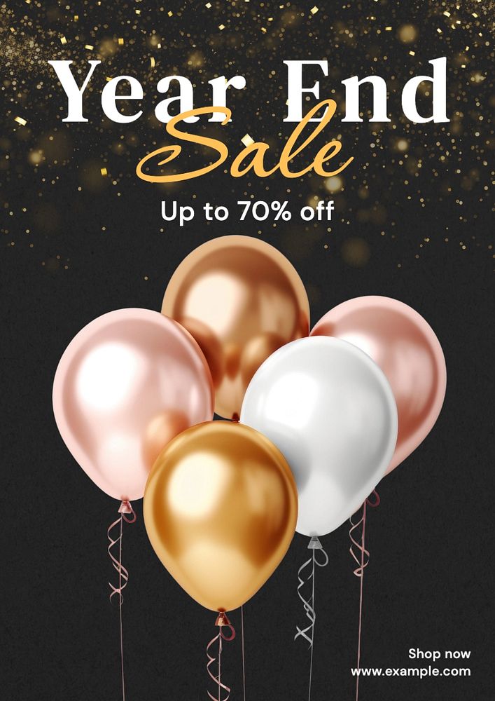 Year end sale poster template and design