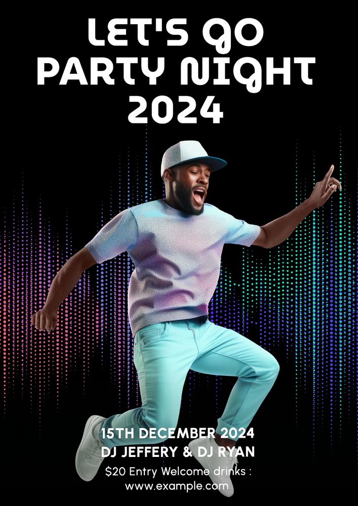 Party night poster template and design