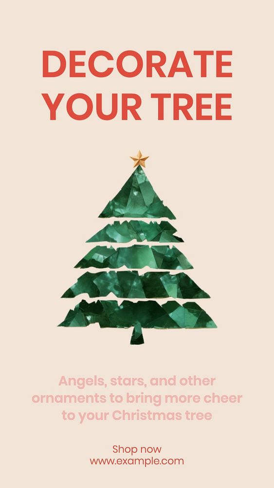 Christmas tree decoration Instagram story template