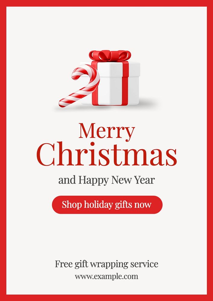 Merry christmas poster template and design