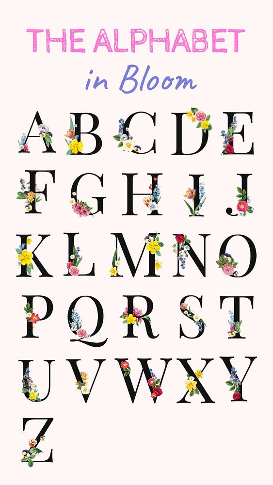 Editable botanical capital letter alphabet | Premium Editable Design ...