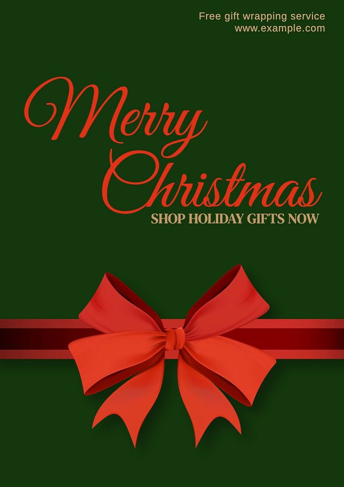 Merry christmas poster template and design