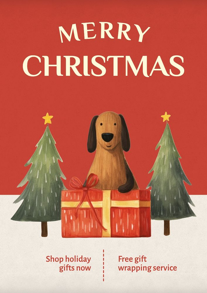 Merry Christmas poster template and design