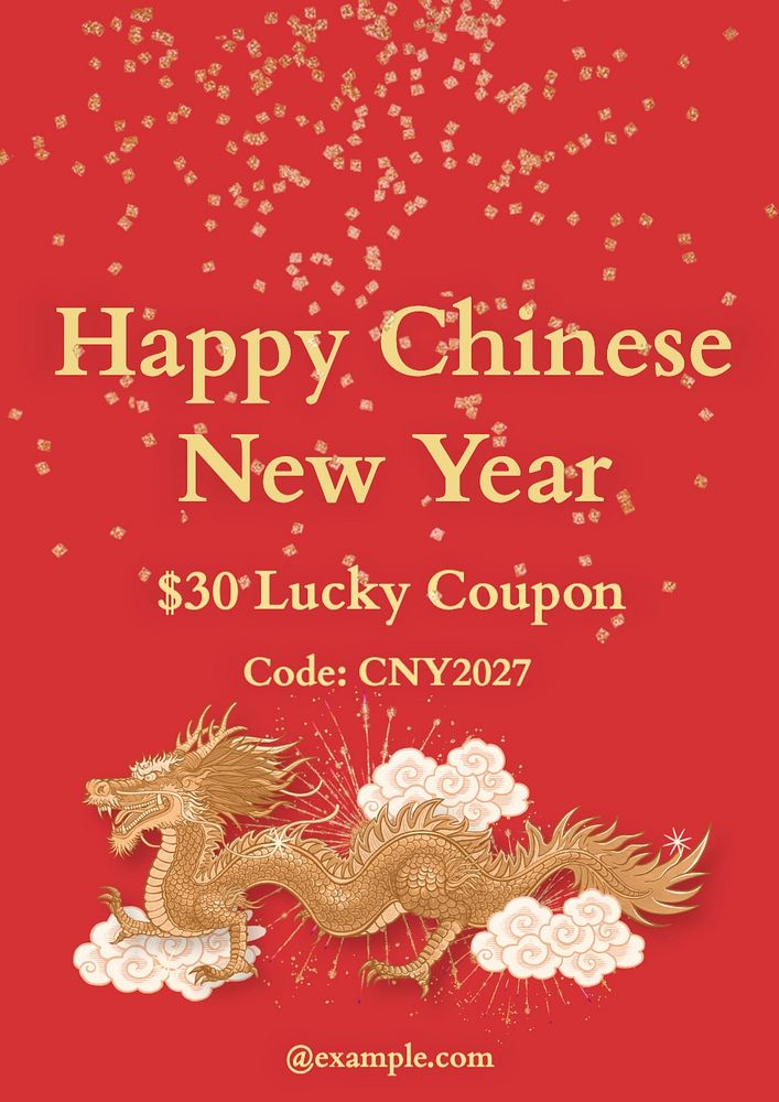 Lucky coupon poster template and design