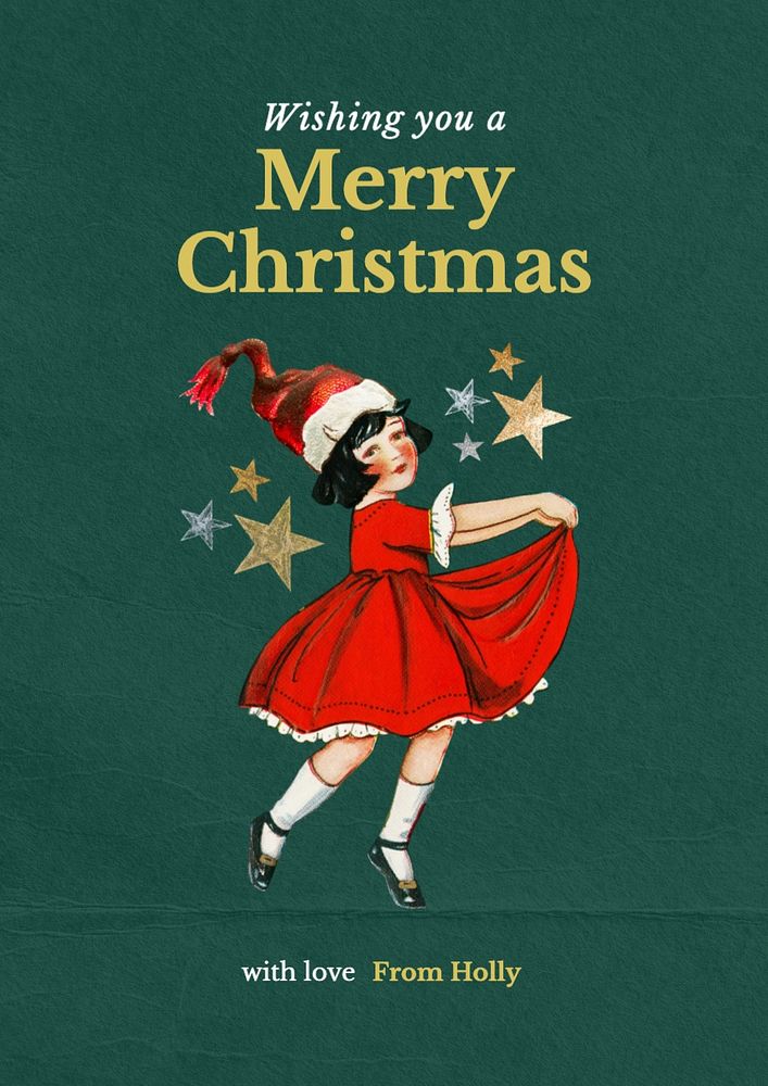 Merry Christmas poster template and design