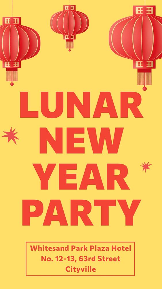 Lunar New Year party Instagram story template