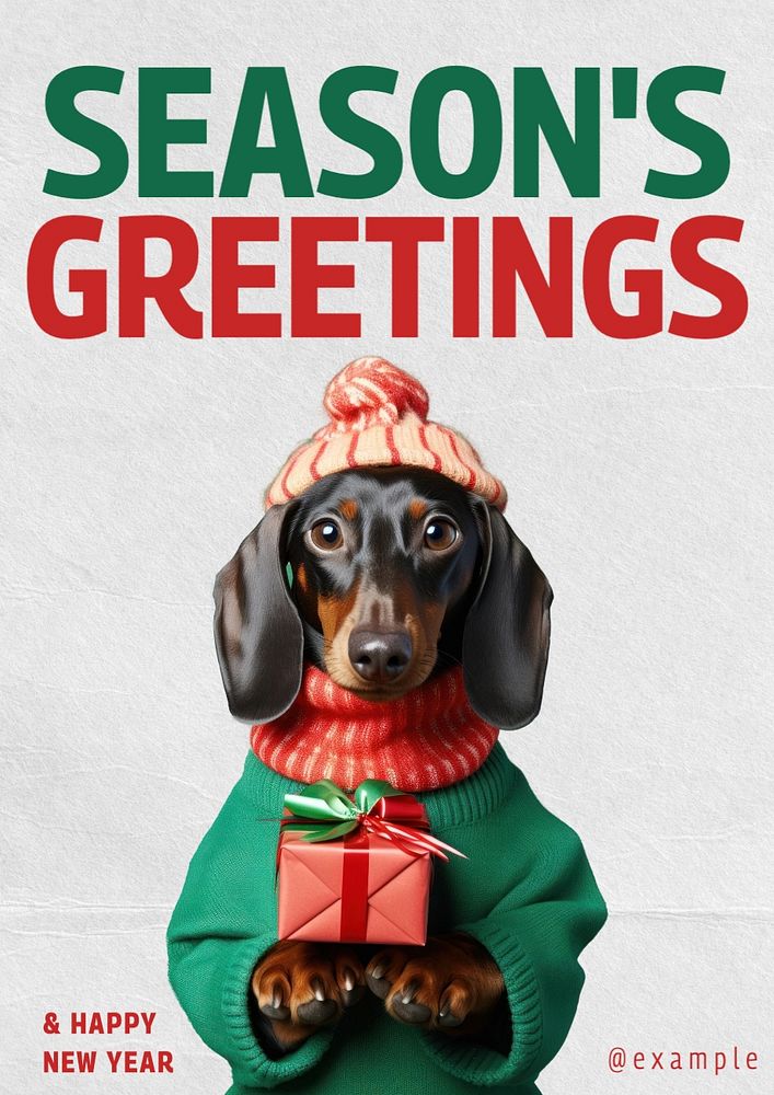 Season's greetings poster template and design