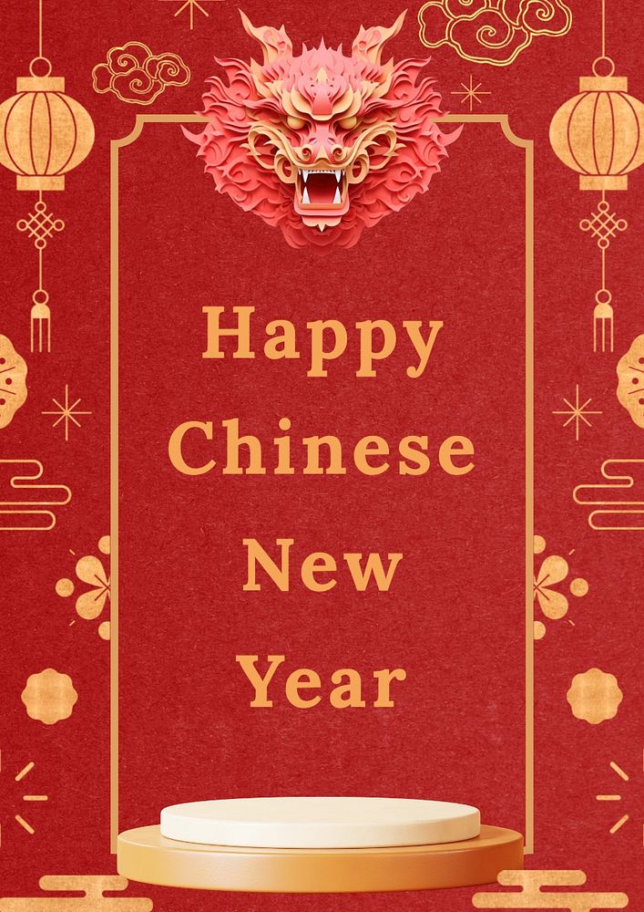 Happy Chinese new year poster template and design