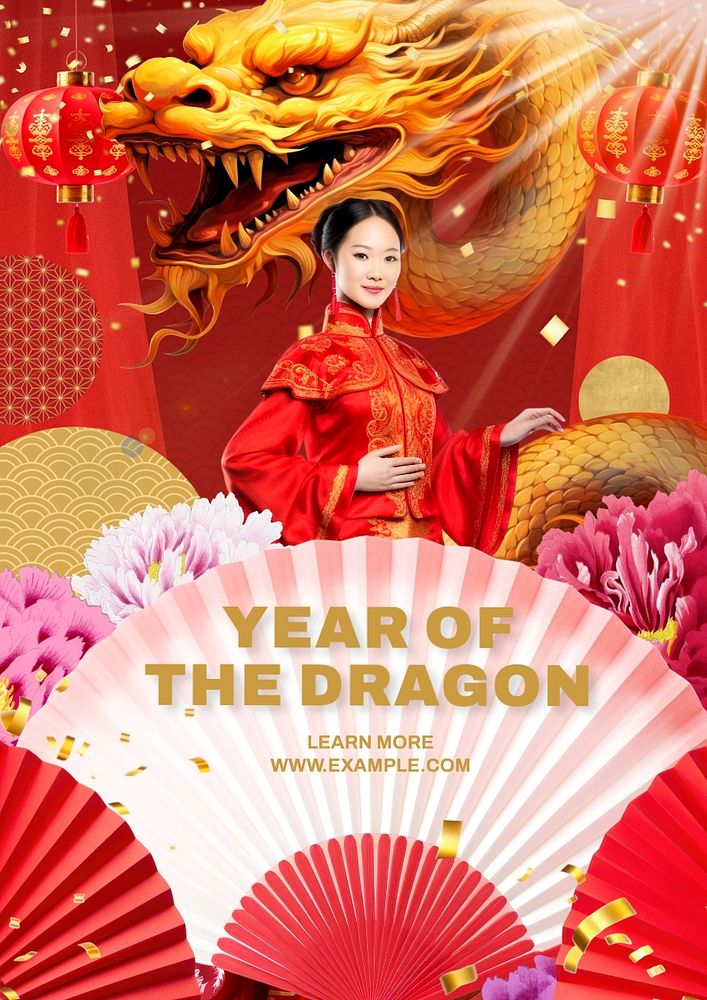 Chinese new year poster template and design