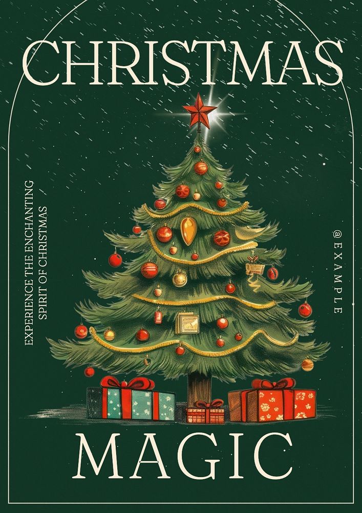 Christmas magic poster template and design